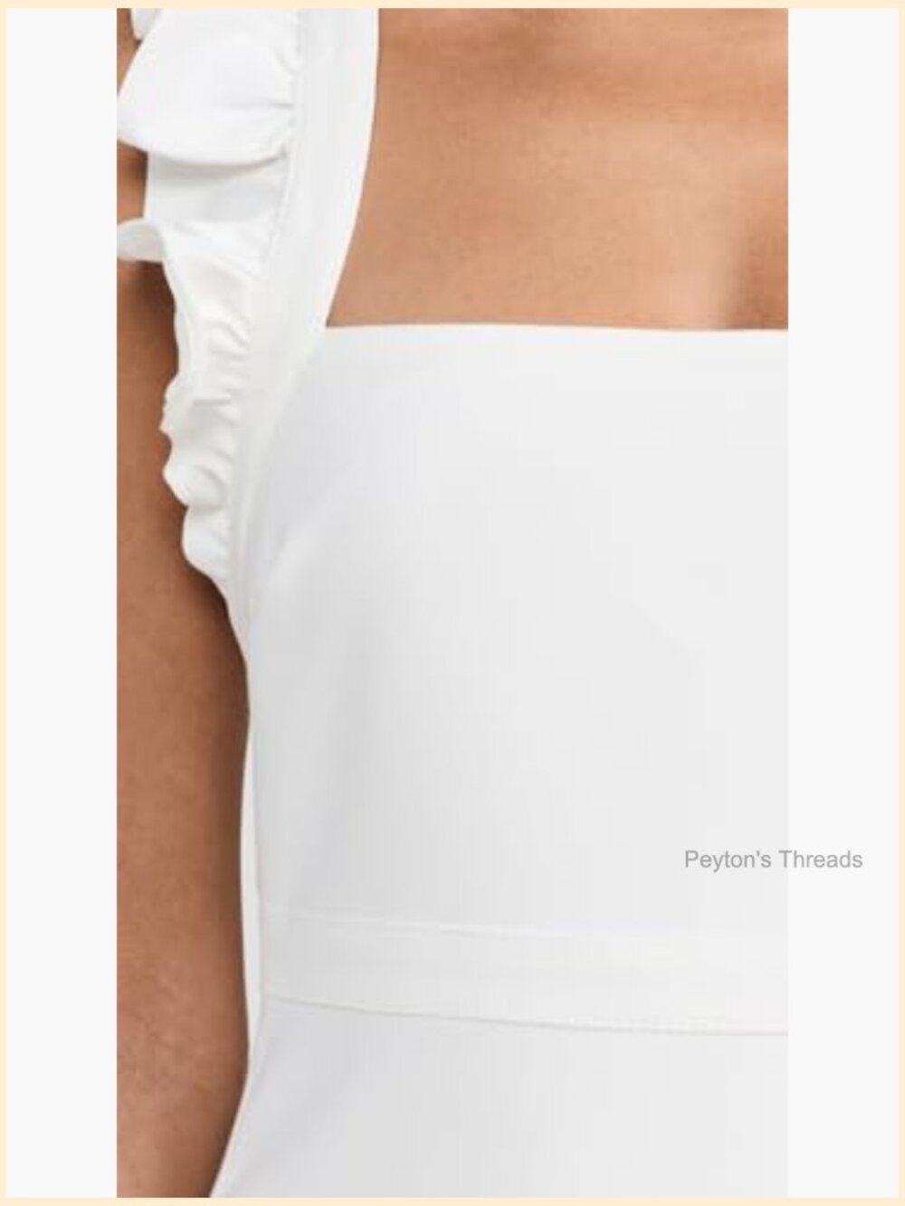 White Mini Dress with Ruffles - Fit & Flare Cocktail Dress - Picture 6 of 6